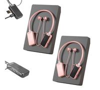 Genérico Foihletpath Sports Karaoke Bluetooth Earphones, Bluetooth Neck-Hanging Earbud Headset, Live Broadcasting Audio Editing, Wireless Sound Card Live Broadcasting, for Media, Vlog (2PCS,Pink)