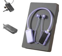 Genérico Foihletpath Sports Karaoke Bluetooth Earphones, Bluetooth Neck-Hanging Earbud Headset, Live Broadcasting Audio Editing, Wireless Sound Card Live Broadcasting, for Media, Vlog (1PC,Purple)