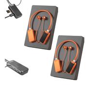 Genérico Foihletpath Sports Karaoke Bluetooth Earphones, Bluetooth Neck-Hanging Earbud Headset, Live Broadcasting Audio Editing, Wireless Sound Card Live Broadcasting, for Media, Vlog (2PCS,Orange)