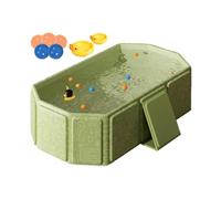 Genérico Foldable Baby Bathtub, Large Toddler Bathtub with Portable Shower Basin, 29.53x27.56x9.84 Inches Includes 5 Balls, 2 Ducks, Water Toy for Kids 0,8 Years Old, Boys & Girls