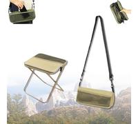 Genérico Foldable Backpack Stool, Portable Mini Outdoor Camping Folding Seat with Adjustable Shoulder Strap, Lightweight & Durable, for Camping, Fishing, Hiking, Picnics (Beige,Small)