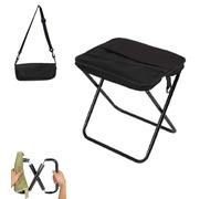 Genérico Foldable Backpack Stool,Portable Pocket Chair with Crossbody Carry,Converts To Bag with Mesh Storage,Oxford Fabric High-Carbon Steel,For Camping Fishing Hiking Travel Picnic (Black)