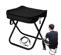 Genérico Foldable Chairs, Outdoor Travel Seat, 10.24 Inches Height Compact Bag-Shaped Chair, Portable Camping Chair for Hiking Picnic BBQ Beach Outings, with Strap, Black, Khaki White