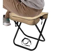 Genérico Foldable Chairs, Outdoor Travel Seat, 10.24 Inches Height Compact Bag-Shaped Chair, Portable Camping Chair for Hiking Picnic BBQ Beach Outings, with Strap, Black, Khaki White