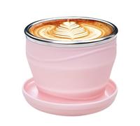 Genérico Foldable Cup - 180ml Silicone Water Cup | Reusable Travel Mug With Lid And Lanyard | Coffee Tea Juice Cups | Outdoor Kitchen Beach Picnic Camping Hiking Cold Drink