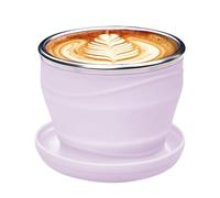 Genérico Foldable Cup - 2.99x2.87in Water Cup with Lid and Lanyard | 180ml Camping Mug | Reusable Mug for Coffee Brewing Juice Cold Drink Kitchen Beach Outdoor Picnic