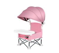 Genérico Foldable Dining Chair - Portable Seat Tray | Sun Canopy Shade | For Home Outdoor Picnic Travel Lawn Camping Beach Highchair Booster Feeding Activity Table Waterproof Furniture Task