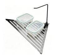 Genérico Foldable Dish Rack, Metal Triangle Sink Drainer, Rustproof Kitchen Drying Holder, Compact Countertop Organizer Rack, for Plate Bowl Utensil Drain Storage Home Apartment Use 17.7x12.59x8.66in