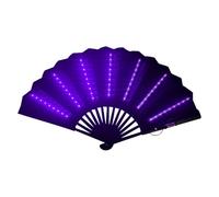 Genérico Foldable Fan With Light | LED Large Folding Hand Fans For Men Women | Festival Fan,Travel Multipurpose Handheld, Carnival Accessories For Belly Dancing, Performances