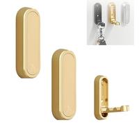 Genérico Foldable Gold Wall Hooks, 2PCS Foldable Wall Hook, Hideaway Flip Down Hook Mount, for Bathroom, Closet, Entryway, Pool and Kitchen, Easy Installation (Gold)