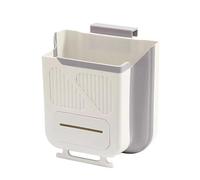 Genérico Foldable Hanging Kitchen Waste Trash Can - 9.8 x 7.87 x 4.7 Inch Small Plastic Hanging Bin, Space Saving Collapsible Wastebasket for Cupboard, Sink, Car and Outdoors (Beige 7L)