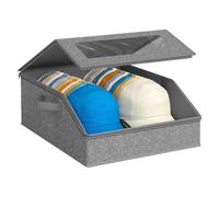 Genérico Foldable Hat Case - Hat Storage Boxes, Transparent Window Bin with Access, Cardboard Holder with Strength, Wardrobe Box Style, Clothing Organizer for Scarves, Gloves, Outfits