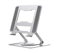 Genérico Foldable Laptop Holder - Metal Adjustable Stand, Swivel Workstation Bracket, Tablet Support Device, 22 Lbs Weight Capacity | Office Desk Laptop Organizer, Suitable for Home Study Work Tasks