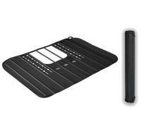 Genérico Foldable Silicone Sink Cover Mat, Bathroom Foldable Sink Cover, Heat Resistant Silicone Foldable Sink Cover, Over The Sink Makeup Mat Foldable, Drain Mat Foldable Silicone Sink Cover(Black)