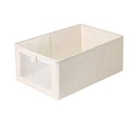 Genérico Foldable Storage - Transparent Box for Clothes | Stackable Fabric Container with Carry Handles & Space Saving Features for Living Room, Wardrobe, Workplace, Dorm and Friend Present