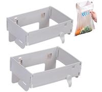 Genérico Foldable Trash Bag Holder, Wall Mounted Foldable Kitchen Trash Can with Magnetic Closurel, Durable Compact, Quick Installation, Suitable for Kitchen Counter (2PCS Gray)