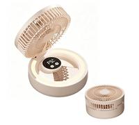 Genérico Foldable USB Desk Fan, 5 Speed Quiet Cooling Ventilator System, Timer Function Table Fan with LED Light Mirror, Portable Mini Fans with Compact Style, Desk Fans for Dorm Bedside