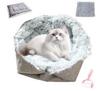Genérico Foldable Warm Cat Beds for Indoor Cats,Soft Comfortable Self Warming Plush Long Cat Nest,Breathable Washable Double Sided Reversible Cushion Pet Bed for Kittens Puppies