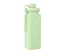 Genérico Foldable Water Bottle for Outdoor, 600ml Square Silicone Water Cup Water Bottles, Portable Leakproof Reusable Drink Bottle Travel Cup for Camping, Compact Travel Water Cup