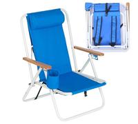 Genérico Folding Camping Chair, Backpack Recliner Seat with Cup Holder, Lightweight Outdoor Lounger, Compact Travel Furniture, Ideal for Adults, Beach, Vacation, Lawn, Hiking, Picnic Use