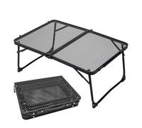 Genérico Folding Camping Table, Beach Table with Mesh Desktop, 23.6 x 15.7 Inch Metal Desk for Outdoor Picnic, Fishing, Patio, BBQ, Travel, Lawn, Car, Backyard, 23.62x15.75 Inches