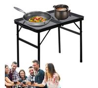 Genérico Folding Camping Table, Outdoor Compact Desk, 40kg Heavy Duty Build, Non-Slip Tabletop, Perfect for Picnic Beach Fishing Adventures, 23.62x15.75x22.05 Inches, Black