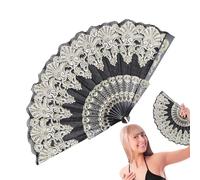 Genérico Folding Handheld Fans - Elegant Floral Hand Fan | Foldable Vintage Hand Fan With Tassel, Handheld For Church, Decoration, Music Festival, Dance, Party, Performance