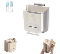 Genérico Folding Hanging Kitchen Waste Trash Can, Hanging Trash Can for Kitchens Cabinet Door, for Kitchen Cabinet Door, Household, Office and Outdoors (Gray-7L)