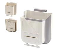 Genérico Folding Hanging Kitchen Waste Trash Can, No-Drill Kitchen Cabinet Door Trash can, Collapsible Garbage Bin Under Sink, for Cabinet Doors and bathrooms (Gray,7L)