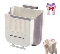 Genérico Folding Hanging Kitchen Waste Trash Can - Space-Saving Expandable Design, Foldable Hanging Trash Can, Easy to Storage for Kitchen, Household, Office and Outdoors (Gray,Small)