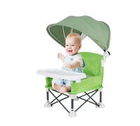 Genérico Folding Portable Dining Chair - Aluminum Alloy Cloth 38x31x37cm | Travel Seat with Tray Sun Canopy | Lightweight High Chair For Beach Lawn Home Camping Picnic Outdoor Use