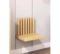 Genérico Folding Shoe Changing Stool, Wall-Mounted Chair Invisible Wood Shower Bench Seat, Ultra Narrow Shoe Rack for Doorway Household(Wood)