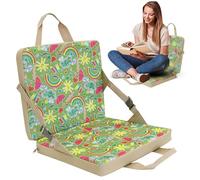 Genérico Folding Stadium Seat, Bleacher Seating Cushion, Outdoor Camping Chair with Back Support, Portable Picnic Seat, Comfortable for Sports Events, Picnics, Tailgates, 15.35x13.39x3.15 Inches