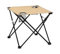 Genérico Folding Table - Compact Lightweight Non-Slip Camping Table, Steel Frame 2 Built-In Cup Holders Portable Outdoor Camp Desk, Spill-Proof Easy-Fold Storage Carry Bag | For Fishing Lawn Patio