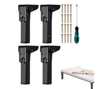 Genérico Folding Table Legs (4-Pack), Adjustable Furniture Feet with Non-Slip Rubber Pads, Iron Support Legs for Tables, Cabinets, Sofa, Dresser, Bed Frame & Cupboard, 30cm/40cm
