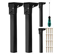 Genérico Folding Table Legs, 4-Piece Furniture Feet Set, 11.81inch, Metal Legs with Rubber Floor Protectors, Space-Saving Foldable, Ideal for Laptop Table, Cabinet, Sofa, Dresser, Cupboard