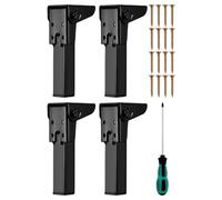 Generico Folding Table Legs, Furniture Feet, 11.81 inches Compact Design Rubber Floor Protectors, Heavy Duty Folded Metal Legs for Cabinet, Sofa, Dresser, Bed, and Cupboard