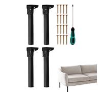 Genérico Folding Table Legs, Laptop Tables Legs, Furniture Feet, Heavy-Duty Metal Support, Rubber Floor Protector, 4 Pieces Black Set, for Cabinet, Sofa, Dresser, Bed, Cupboard Use