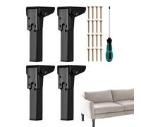 Genérico Folding Table Legs, Metal Furniture Feet, 30cm/11.81inches Rubber Floor Protectors, Compact Design, Screw-On Mounting Plates for Cabinet Sofa Dresser Bed Cupboard Iron
