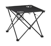 Genérico Folding Table - Lightweight Compact Non-Slip Portable Camping Table, 2 Built-In Cup Holders Steel Frame Outdoor Camp Desk, Spill-Proof Easy-Fold Carry Bag | For Fishing Lawn Patio Backyard