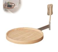 Genérico Folding Table Wall Mounted Small Round Tray, Small Round Wall Desk Tray with Retractable Panel, Round Folding Floating Bedside Coffee Table, Shelf for Home Office Bar (Log Color)