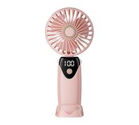Genérico Folding USB Fan, Handheld Cooling Fan with LED Display, USB Rechargeable Foldable Design for Camping, Picnics, Bedroom, and Office Use, ABS & PC Material, 20x9.2x4cm