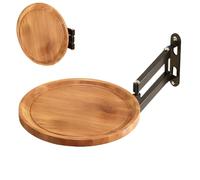 Genérico Folding Wall Tray - Wall-Mounted Retractable Bed Tray - Round Foldable Table | for Apartment Bedroom RV Owners Homeowners Renters Bathroom Kitchen Small Spaces Balcony Entryway