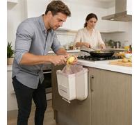 Genérico Folding Waste Can, Trash Bin, Cabinet Hanging Holder, Expandable Garbage Function, High Performance Kitchen Supply, Apartment Essential Accessory, Small Silicone Piece for Office Bedroom