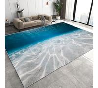 Genérico Fondo Marino De Arena Blanca Alfombras Salon Grande Paisaje Submarino Alfombras de habitacion Moderna Pelo Corto para Salón Alfombra de Juegos Dormitorio Felpudo Entrada Casa 50x80 cm D-364