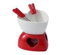 Genérico Fondue Cup,Ceramic with Forks Tealight,Chocolate Melting Cup Fondue Pot | For Cheese Caramel Candy Dessert Celebration Holiday Home Office Christmas