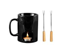 Genérico Fondue Mug - Chocolate Fondue Cup, Personal Fondues Pot, with Fork Multifunction Ceramic Desserts Fonduee Pot, Hot Chocolate Melting Mug For Butter Caramel Desserts Snacks and Candy