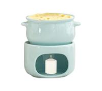 Genérico Fondue Mug Set, Ceramic Chocolate Fondue Cup with Forks, Non-Stick Warmer Pot for Cheese and Dessert, Great for Home Dining Wedding Party Birthday Holiday Gatherings