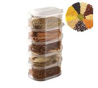 Genérico Food Containers - Stackable Clear Airtight Organizer | Polvo de almacenamiento de alimentos con diseño multicapa, temporada, cereal, café | Kitchen Picnic Camping Dorm Essentials