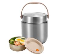 Genérico Food Jar, Vacuum Insulated Container, Wide Mouth Stainless Steel Flask with 1200ml Size, Hot Lunch Box for Travel, Camping, School, Work, Kitchen, Outdoor, Picnic, Men, Women, Silver Black